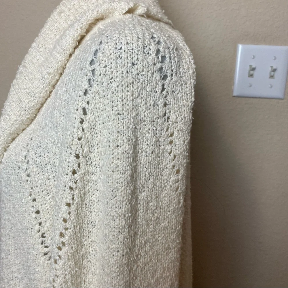 Free People By Your Side Sweater Ivory Cream Cowl Neck Oversized Nubby Sz Small